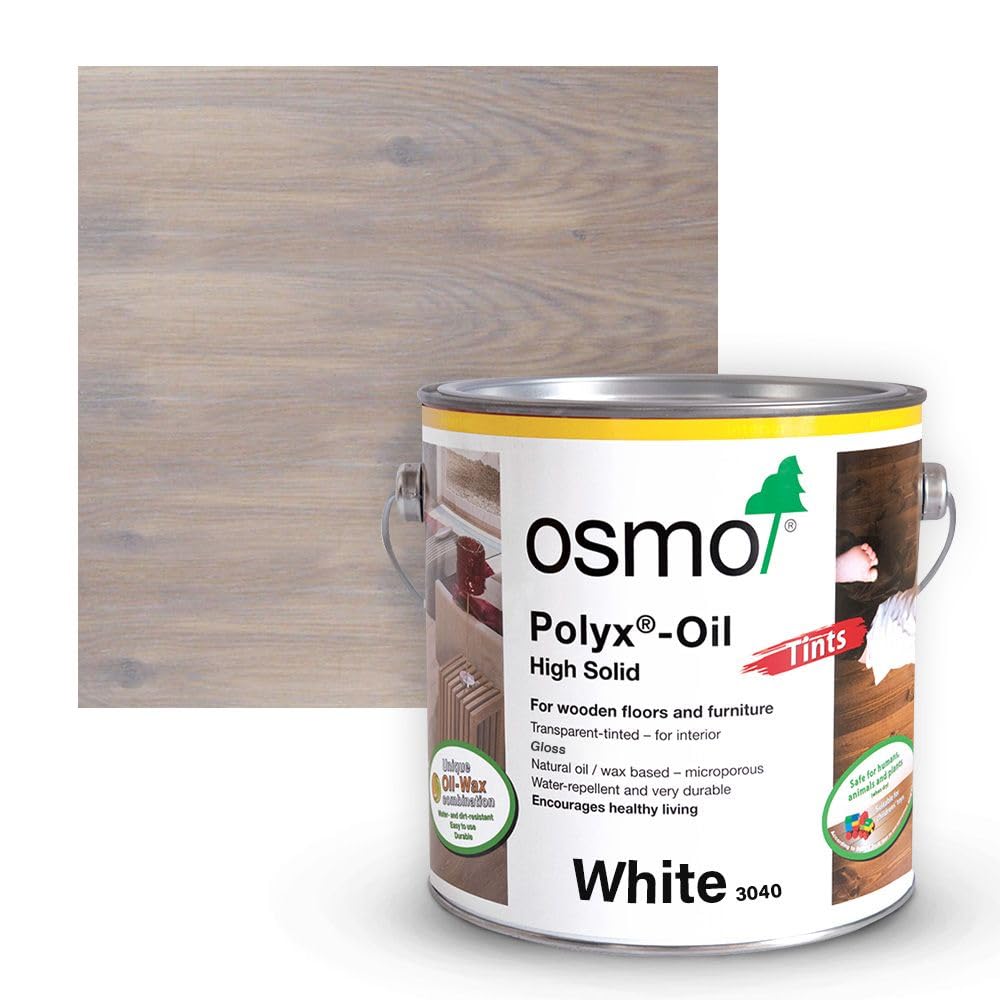 Ambience Hardwood Flooring 3040 White, Glossy Osmo Glossy Polyx Oil Tints (750Ml, )