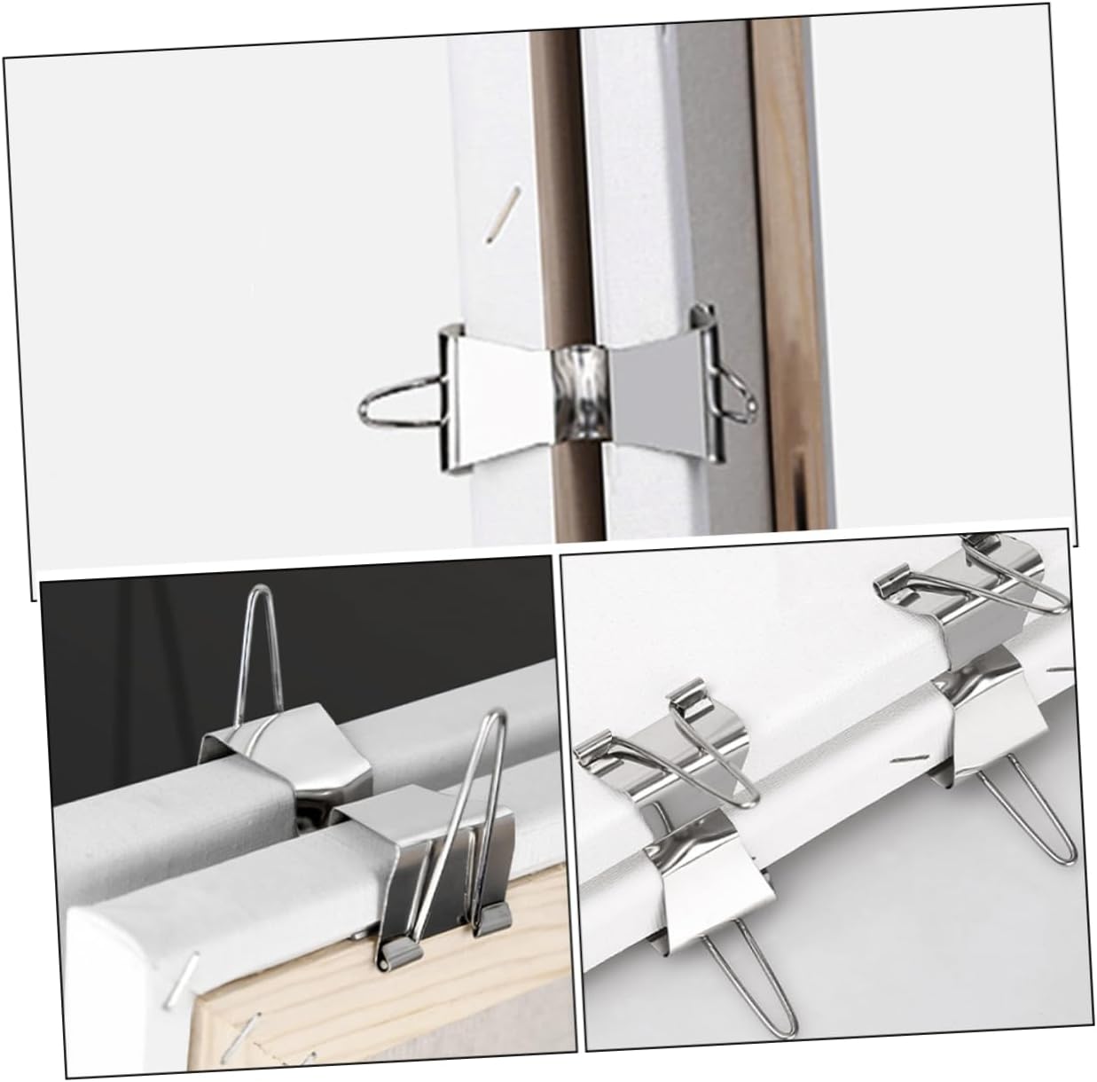 TEHAUX 6pcs Stainless Steel Canvas Clips for Oil Painting Durable and Portable Frame Separating Accessories for Artists for Studio and Outdoor Use Broad Compatibility and Efficient Canvas