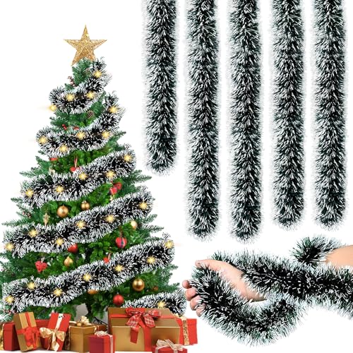 TINA 10M Tannengirlande mit Beleuchtung 100 LEDs, Weihnachtsgirlande...