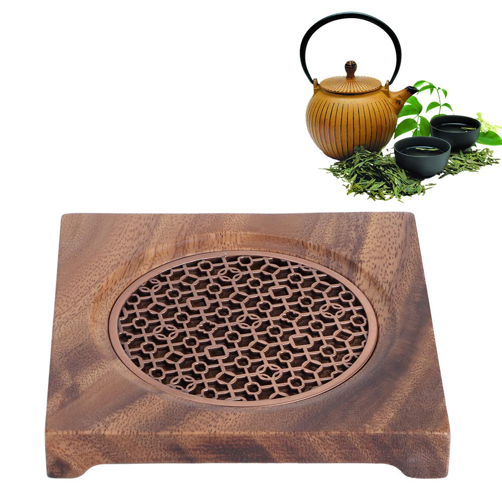 Trivet Mat, Heat Protection Square Coaster for Kitchen Countertops, Walnut Design, Essential Tea Accessory, Protects Exteriors from Hot Pots and Pans, Strong and Stylish