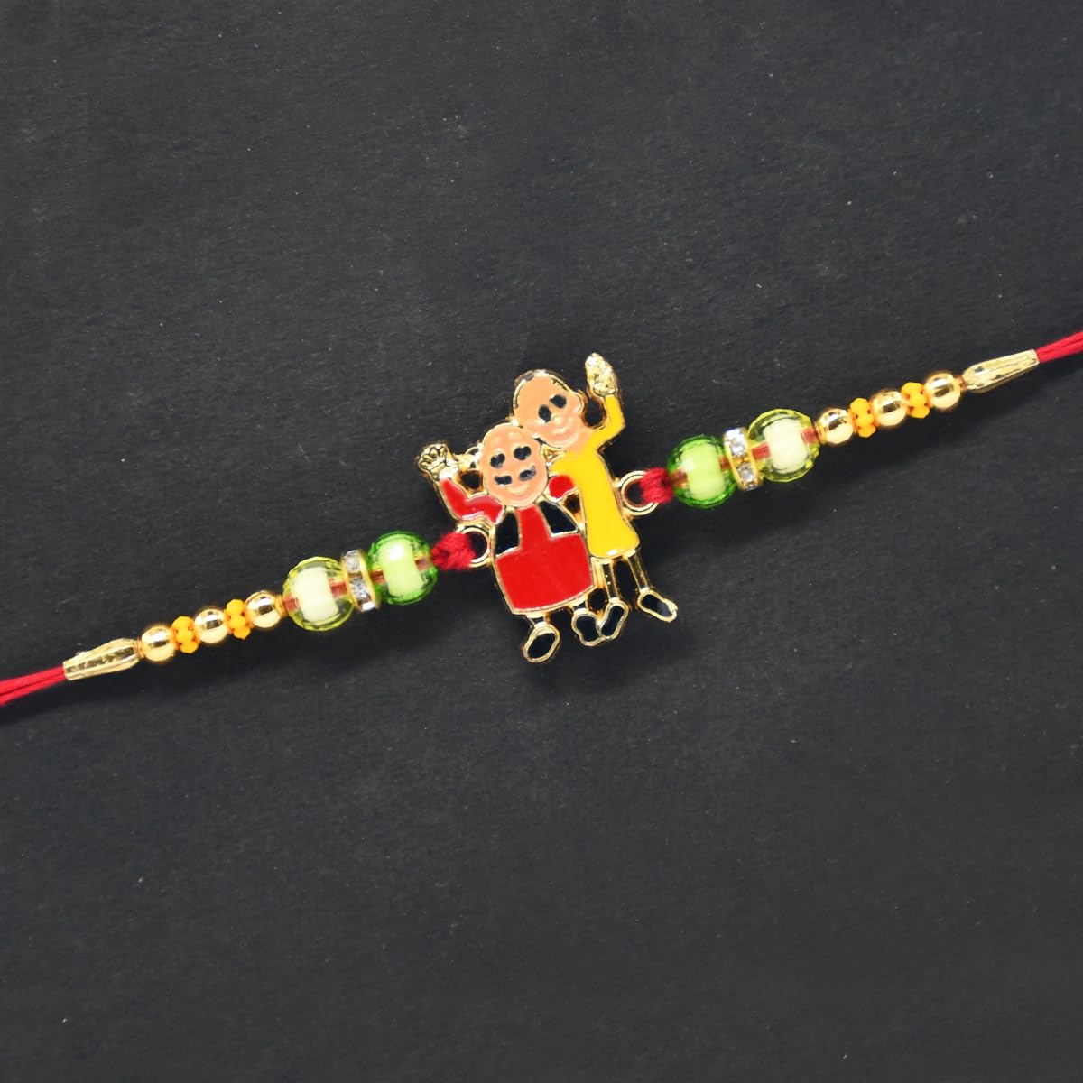 Saugat Traders Designer Family Rakhi Combo Set of 3 for Brother Bhaiya and Brother Kids Handmade Traditional Rakhi with Roli Chawal and Chopra Jaipuri Stone Rakhee - Image 6 thumbnail