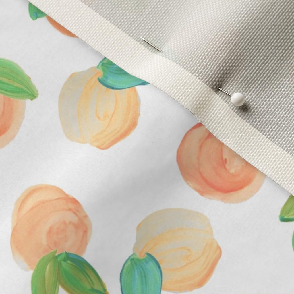 Spoonflower Fabric - Sweet Peach Small Peaches Watercolor Fruit Printed on Upholstery Velvet Fabric Fat Quarter - Upholstery Home Decor Bottomweight Apparel