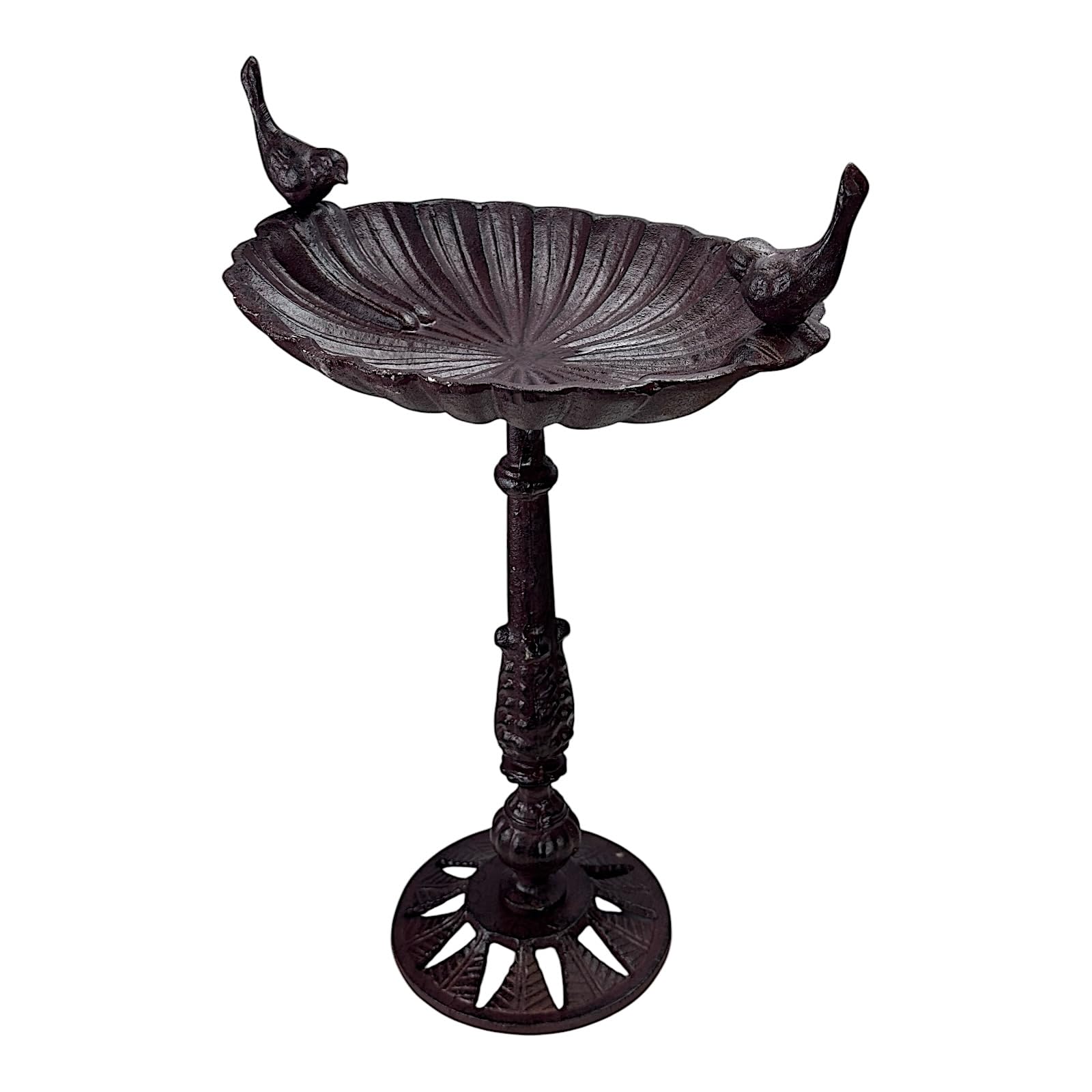 Vogeltränke aus Gusseisen auf dekorativem Ständer - Gartenornament Vintage Style 47,0 cm