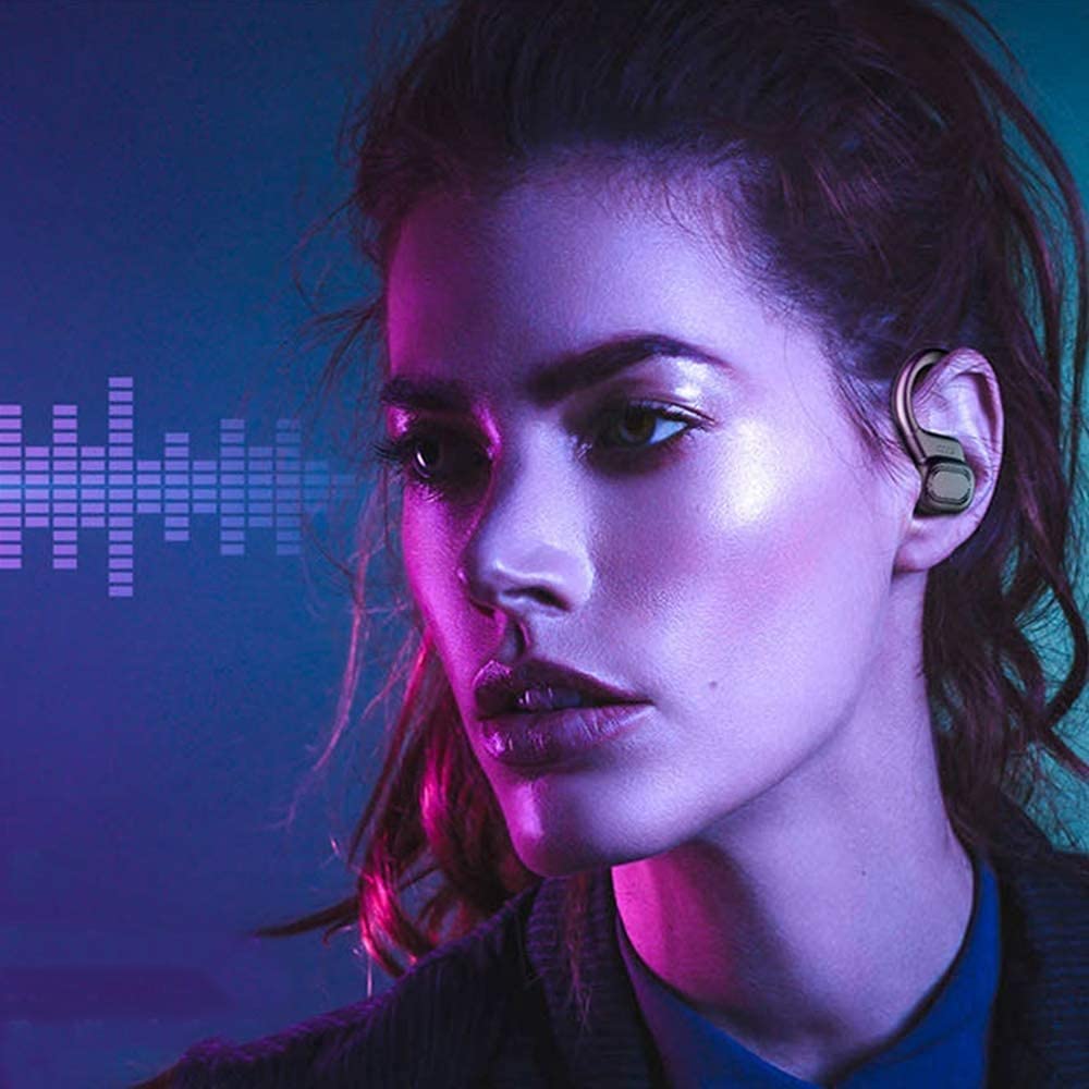 TWS - Auricolari wireless Bluetooth, con gancio per l'orecchio, IPX6, impermeabili, a prova di sudore, HiFi, stereo, con custodia di ricarica