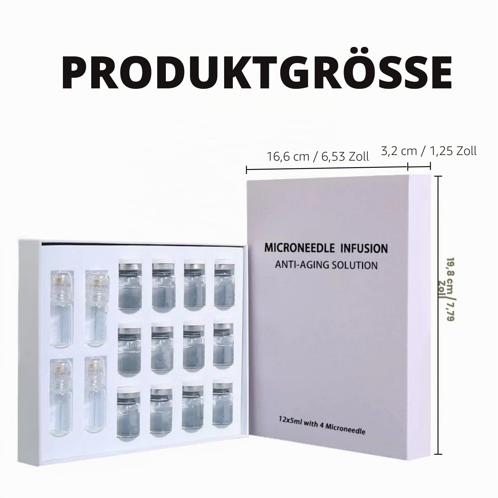 Micro Infusions System, Micro Infusion System Original, Mikroinfusionssystem Gesicht, Mc Micro Infusion System, Anti-Aging & Smooth Wrinkles Facial Serum (4 Mikronadeln + 12 Flaschen)