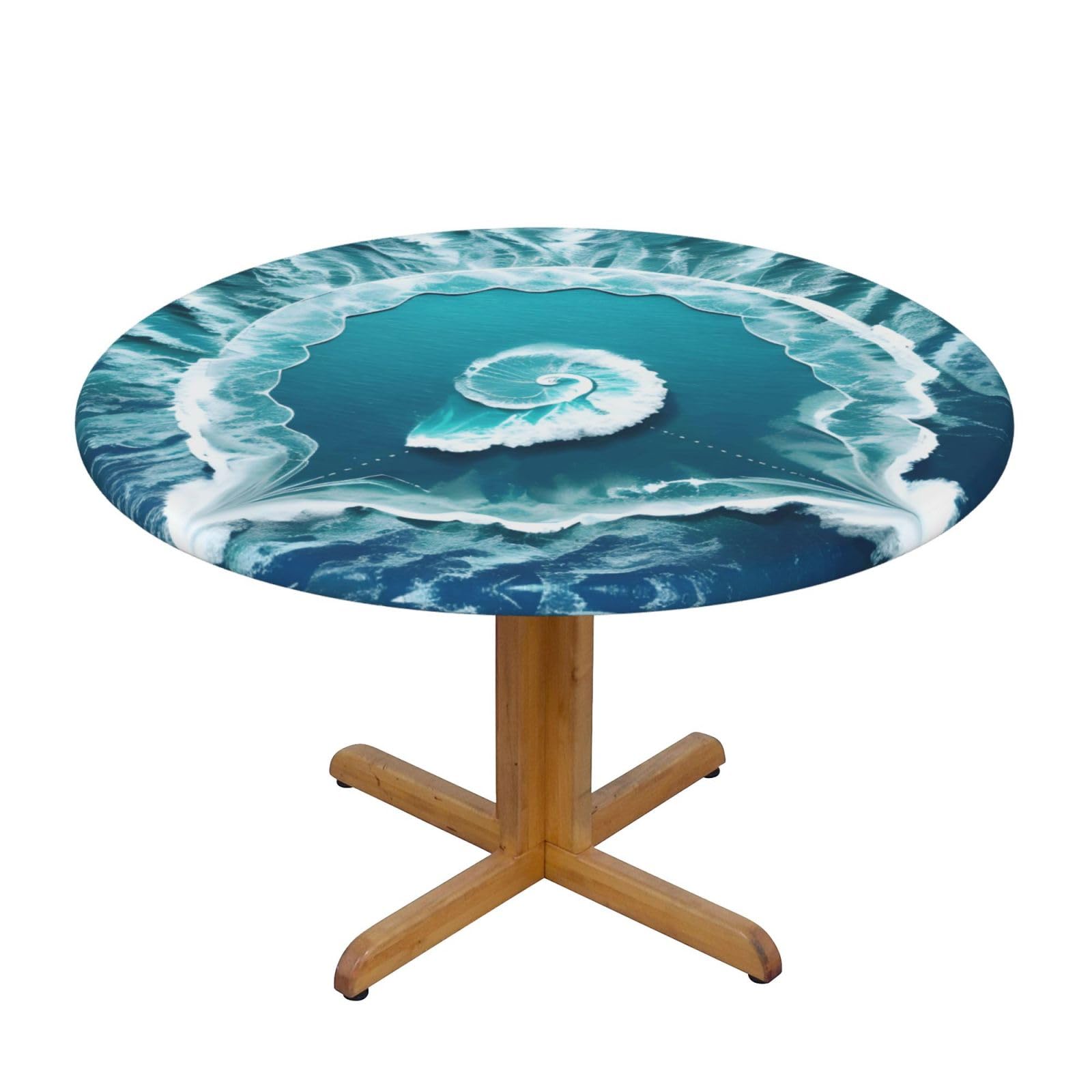 ZQYTGFDC Sea of Love S Decorative Round Tablecloth Waterproof Anti Stain Oil Proof Size for 40 50 inch
