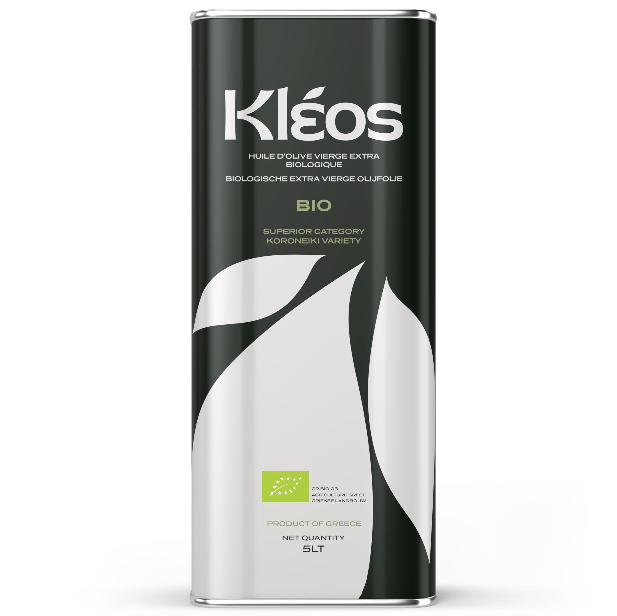 Kleos BIO Extra Natives Olivenöl 5 Liter - Ernte 2025-26 - Reich an Polyphenolen - Kaltgepresst aus Griechenland - Premium Qualität - MHD: 31/07/2027