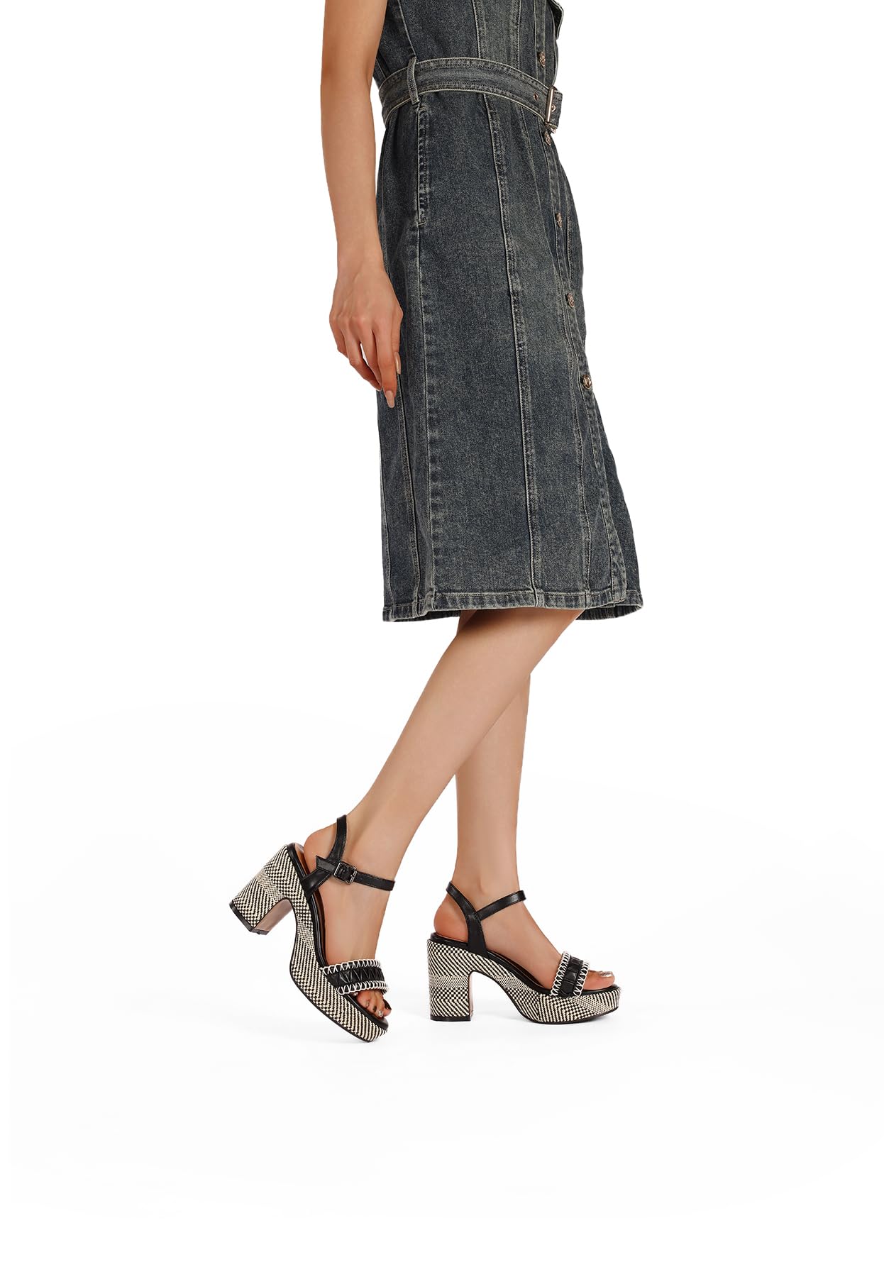 QUEEN HELENA Sandali con Plateau con Tacco Largo ZM11050
