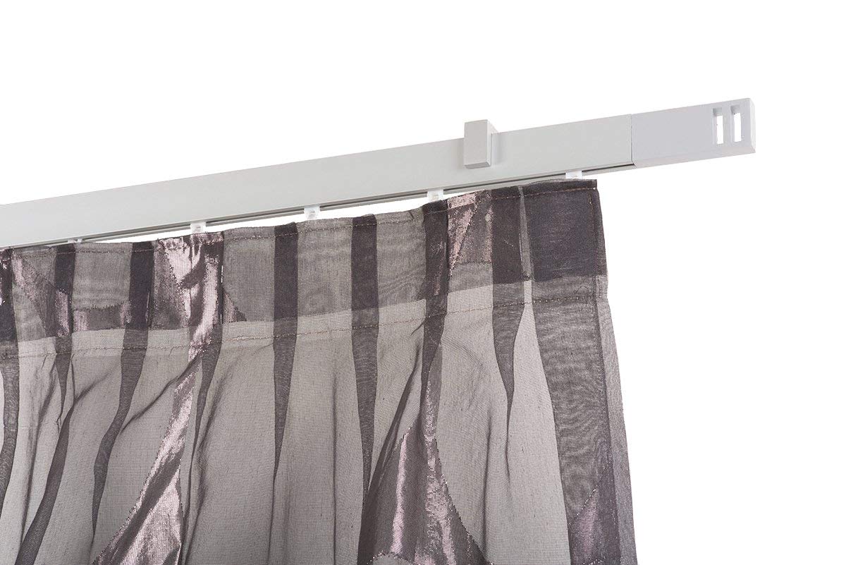 InCasa Curtain Pole: 32 x 12 mm, Length 140 cm, Satin Aluminium