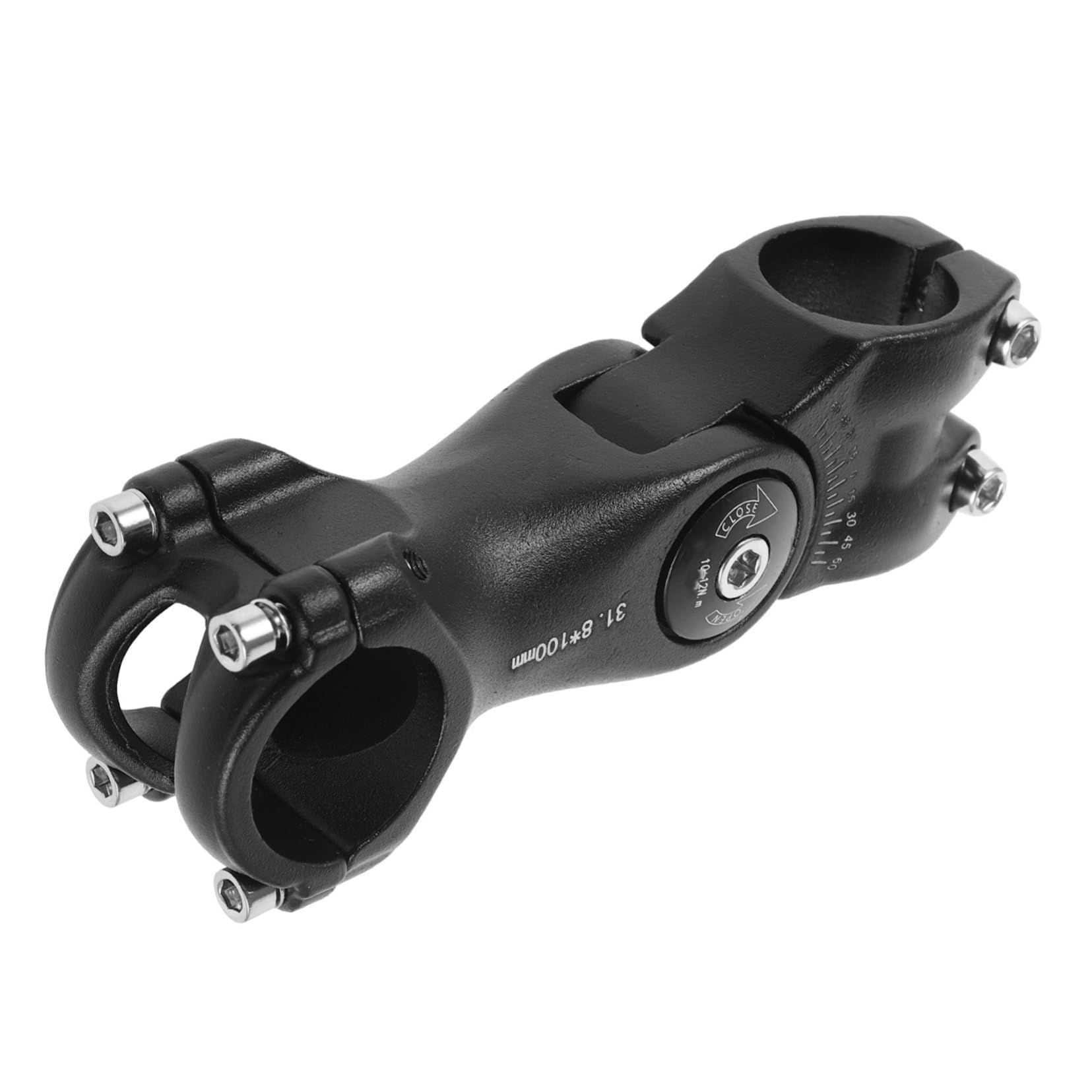 ifundom Potence VTT Léger Tige De Vélo De Montagne Potence De Guidon Réglable Lumière Tiges Monter Ergonomique Rehausseur De Guidon Éleveur Étendu Alliage D'aluminium Black