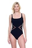 Day Dreamer Women’s Solid Square Neck One Piece Swimsuit with Soft Cups Full Front Lined and Adjustable Straps