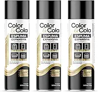 Espuma Expansiva Selante Vedante Reparo Acustivo Preenchimento Uso Geral PU Profissional 500ml Com aplicador - Kit 3 Unidades