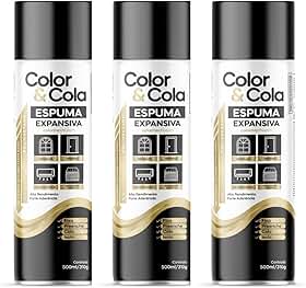 Espuma Expansiva Selante Vedante Reparo Acustivo Preenchimento Uso Geral PU Profissional 500ml Com aplicador - Kit 3 Unidades