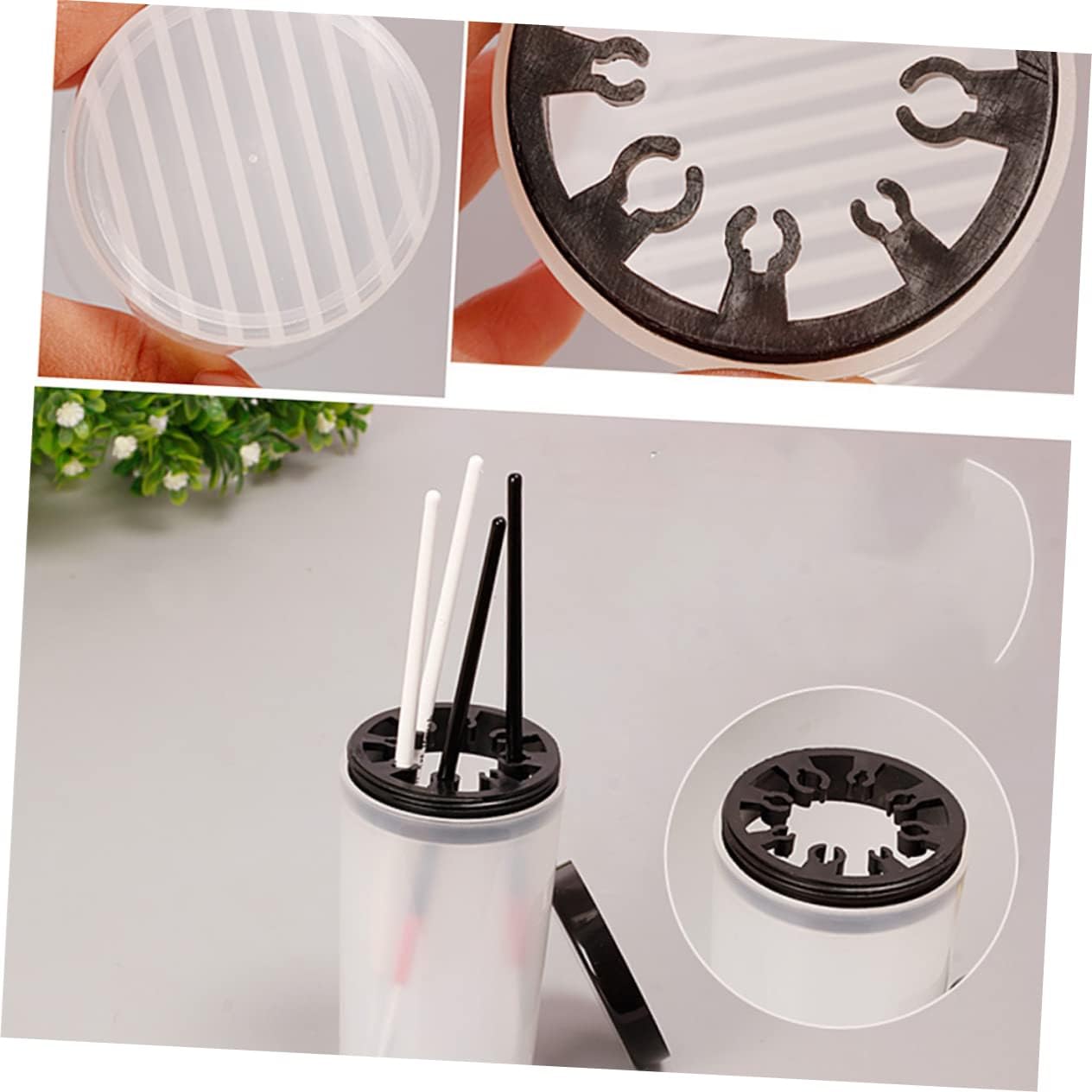 Outanaya Nail Art Pen Holder Wash Cup for Brush Pen Cleaning Reusable Nail Care Kit