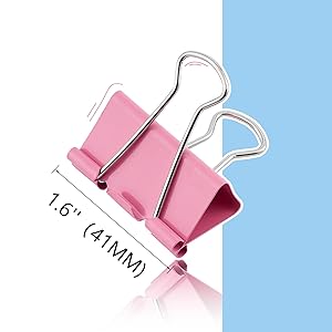 Binder Clips 24 PCS,1.6 in. Clips Office Supplies, Metal Clips, Binder Clip, Paper Clamps, Office Clips, Paper Binder Clips FXJHUDH