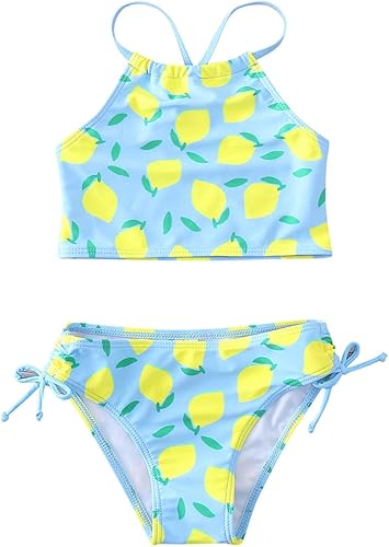 Daisy Beach Sport - Traje de baño de 2 piezas para niñas traje de baño halter para niñas