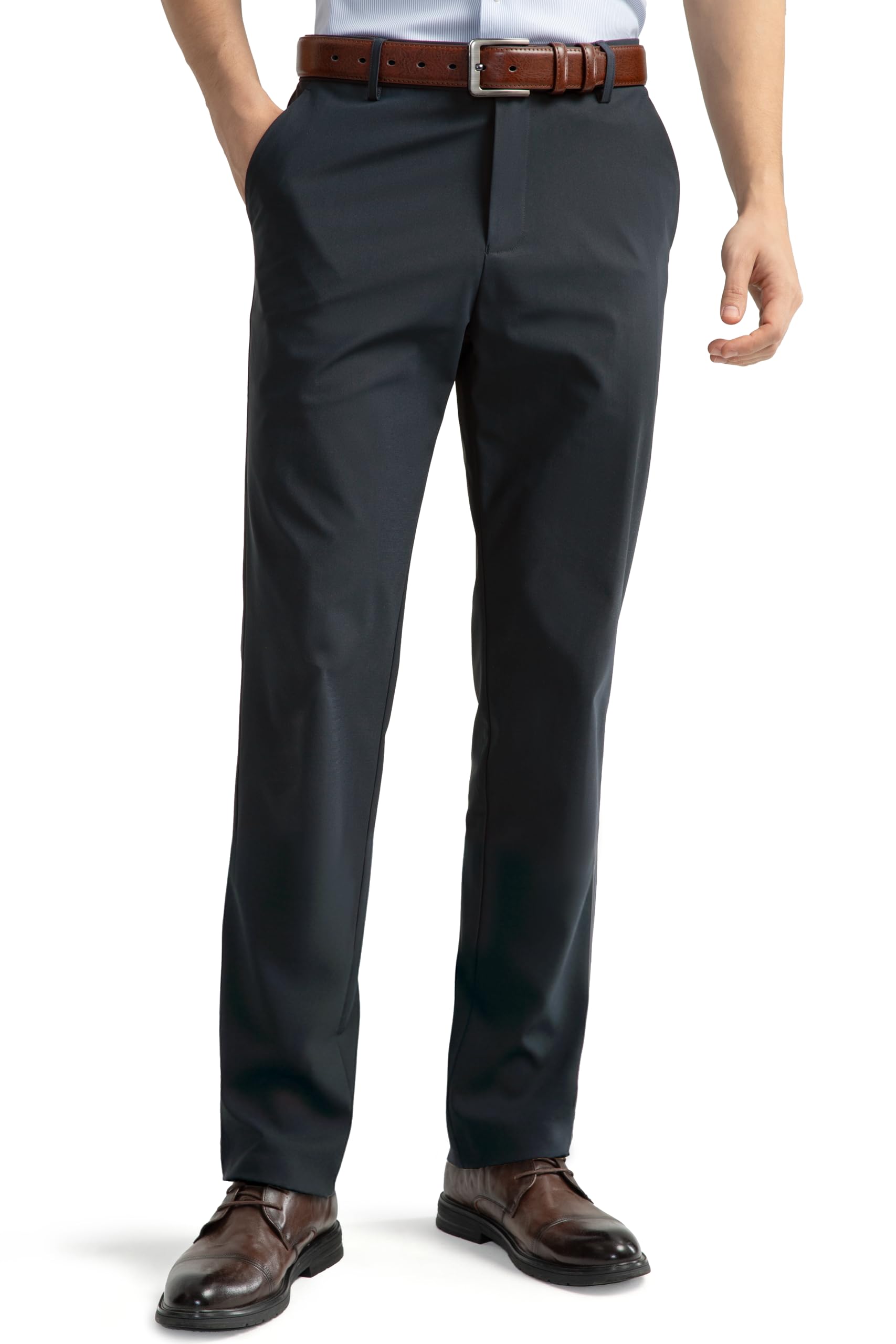HISDERN Flex 501 Mens No Iron Dress Pants Golf Pants 30 32 Stretch Quick Dry for Business Work