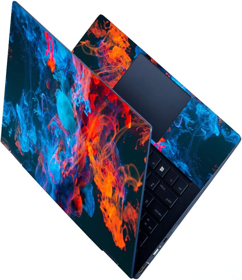 FineArts Multicolour No Residue, Bubble Free Removable HD Quality Printed Full Panel Laptop Skins Vinyl/Sticker/Cover Upto 15.6 inch for Dell Lenovo Acer HP Abstract Smoke