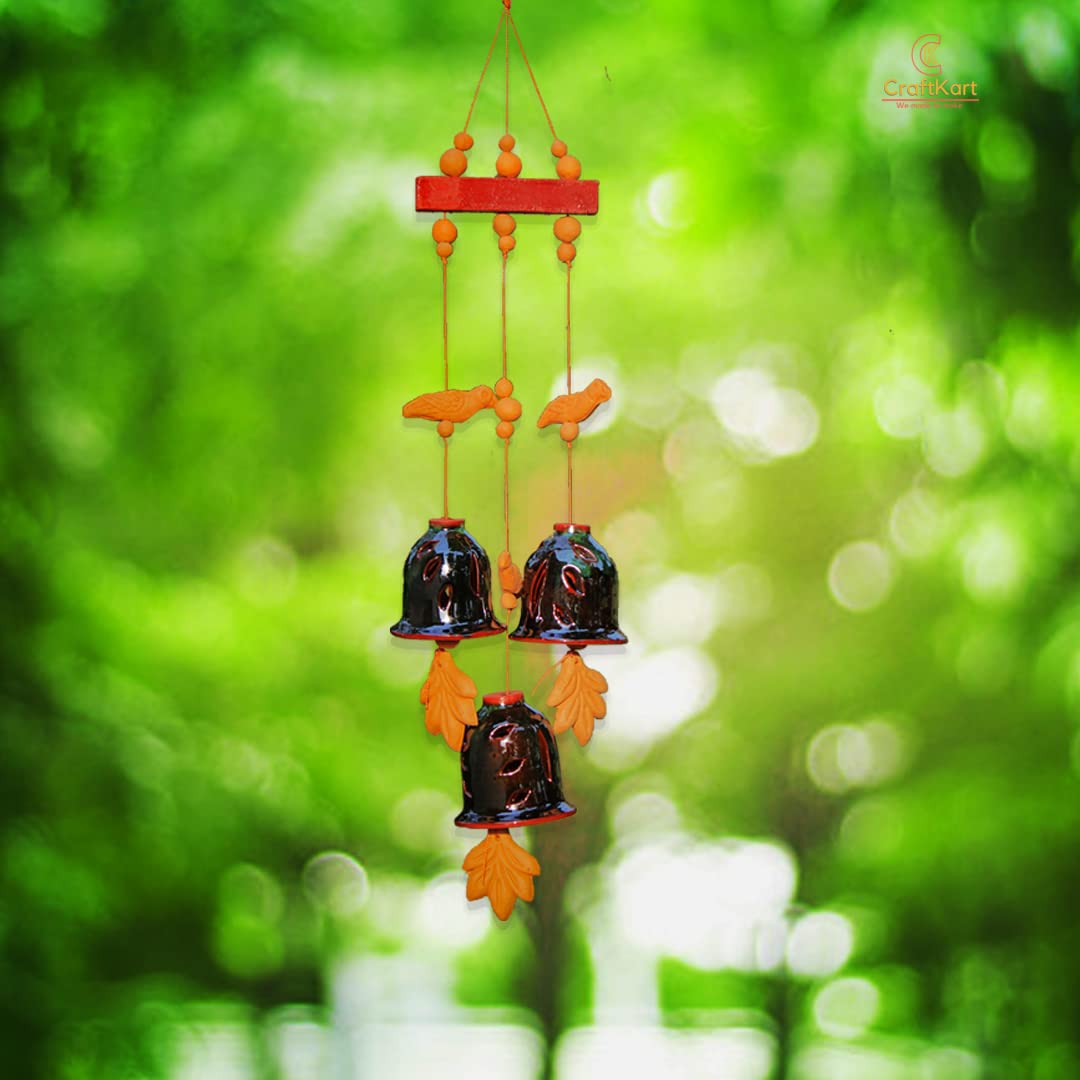 CraftKart Multicoloured Handcrafted Terracotta Wind Chimes