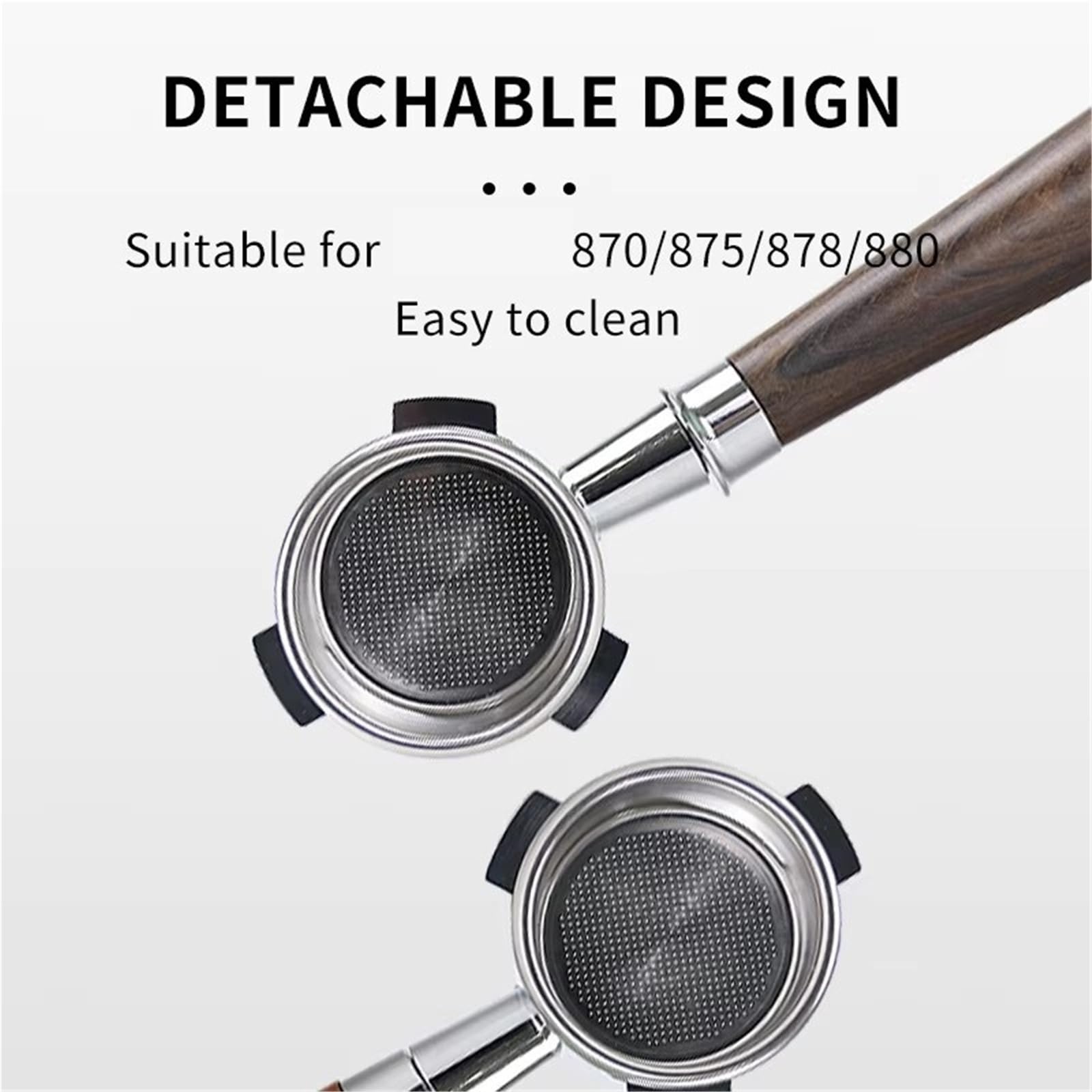 Portafiltro Senza Fondo Per Caffè Da 54 Mm, Compatibile Con Breville, Cestello Filtro Di Ricambio 870 878 880 Strumenti Barista Nudi Accessori Per Caffè Espresso(54mm rosewood-B)