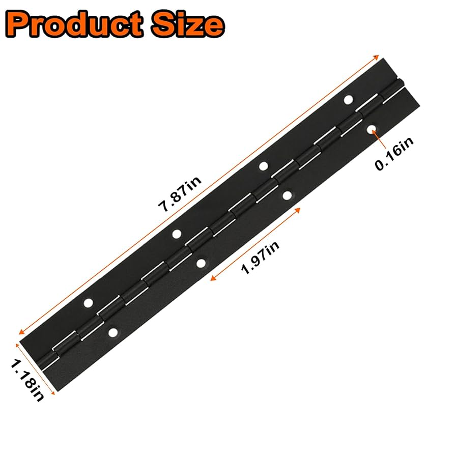 thumbnail image 2 of 2PCS 14 Inch Black Piano Hinges For Cabinet Hinges Heavy Duty Continuous & Piano Hinges Sliver 2 of 10