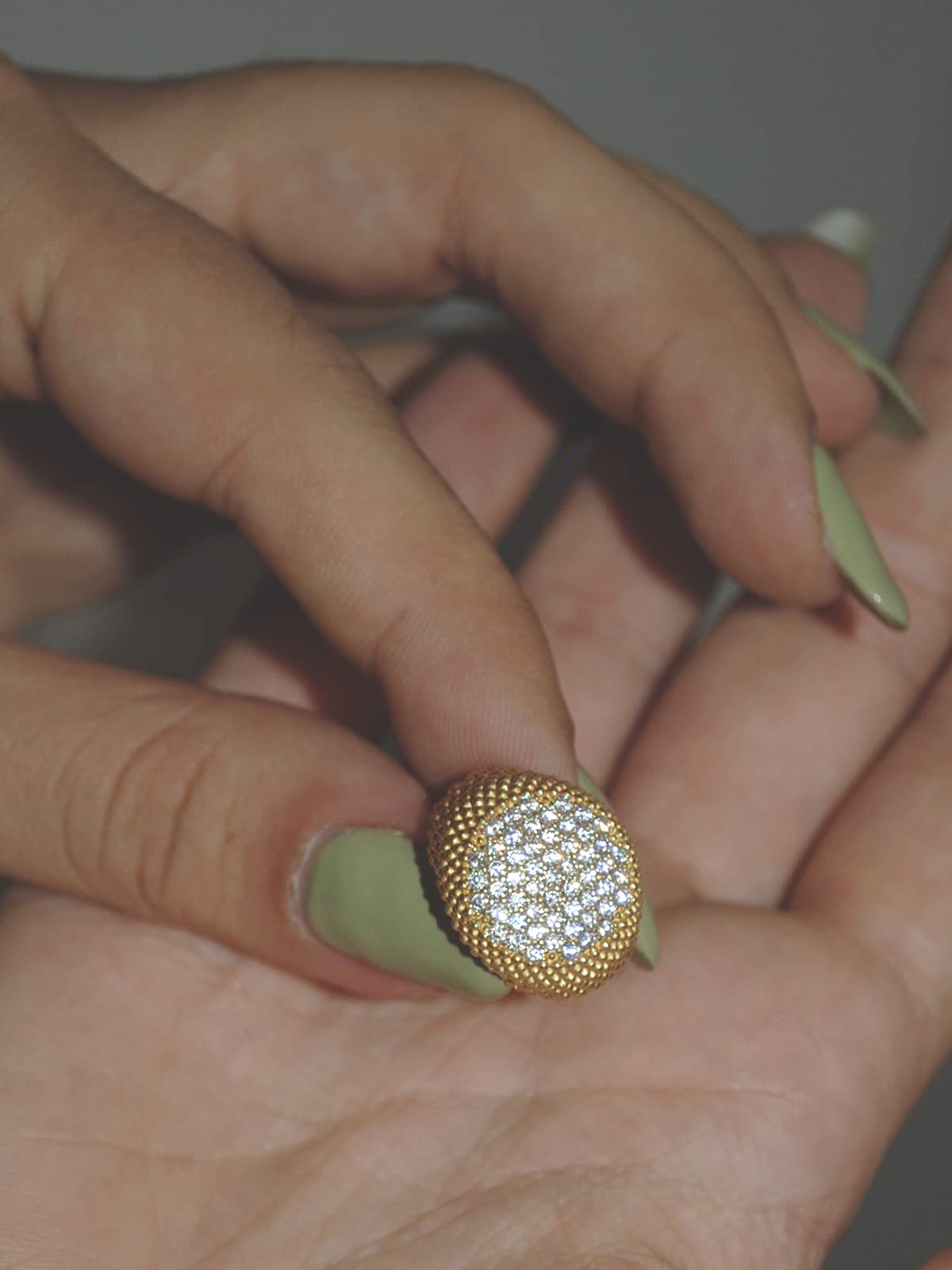 Anello Chevalier da Mignolo in Argento 925% Regolabile Pavé di Zirconi - Anello modello Giulia per Donna e Ragazza