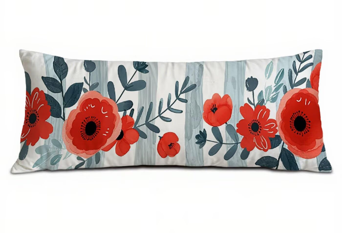 Banda Federe Cuscini Divano 60 x 180 cm, Cuscini per Divano in Velluto Cotone Morbida e Traspirante, Fiore Copricuscino Letto con Cerniera Invisibile Federe Cuscino per Arredamento Casa Letto B-6969