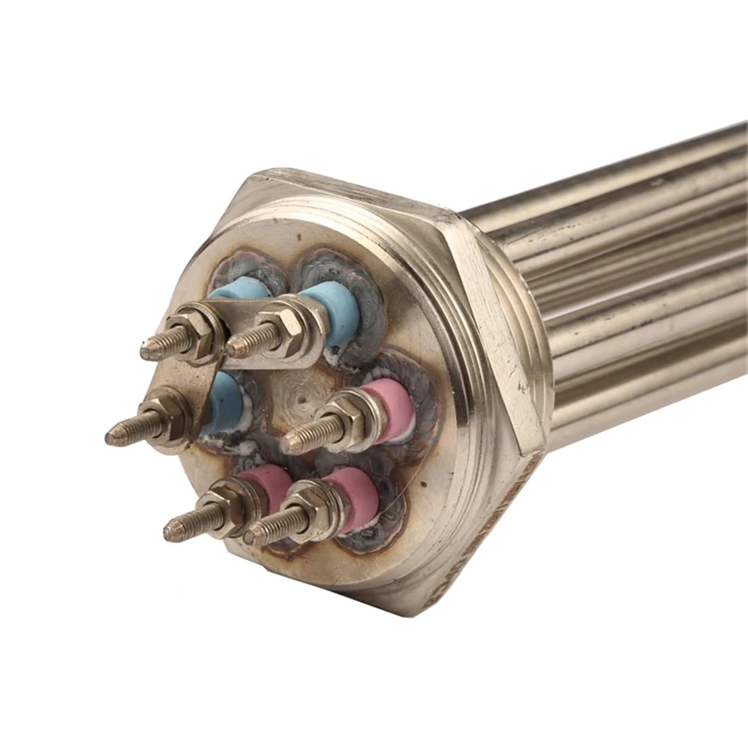 1PCS DN50 Immersion Heating Element, 220V/380V 3U Electric Tubular Heater, Stainless Steel 2" Boiler Water Tube(380V,6KW 290mm SS304)