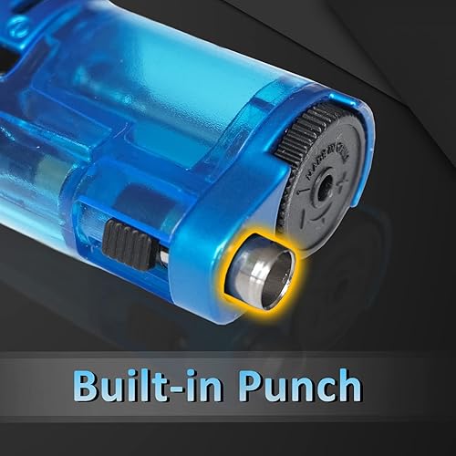 Miniatura 5 de Zoocura Encendedor de antorcha de butano con llama de chorro triple, encendedor de gas butano recargable, resistente al viento, ajustable, 3 llamas,