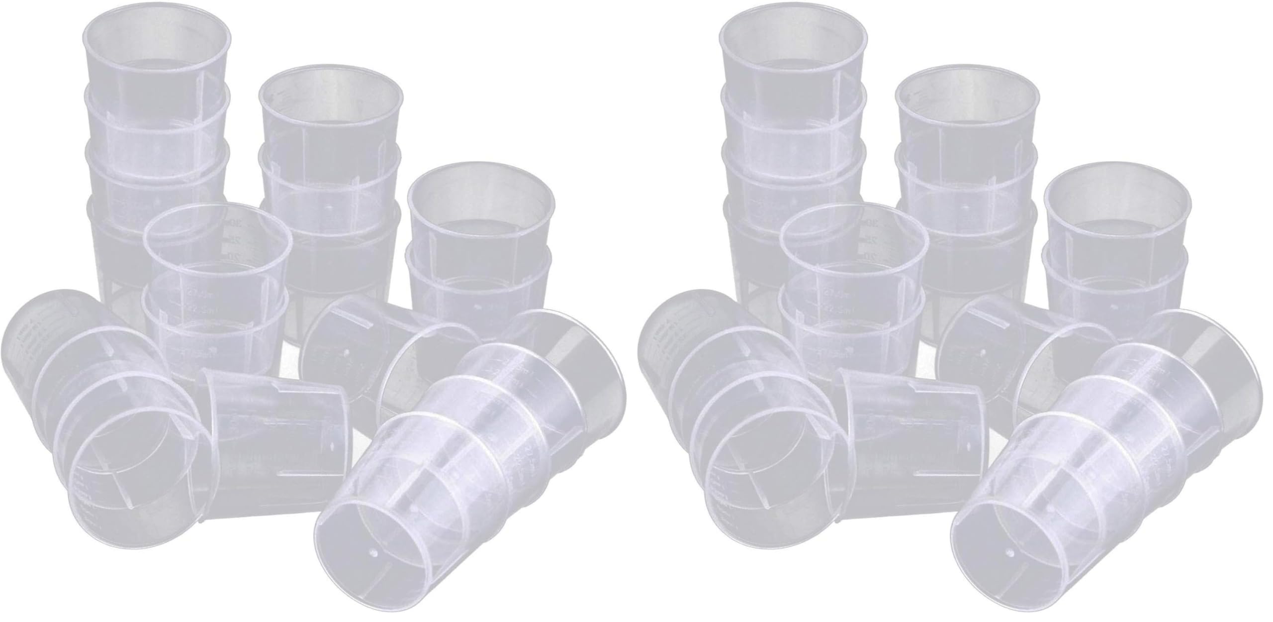 50PCS Plastic Medicine Cups, 60ml/2oz Clear Reusable Graduated Cups Transparent Scale Measuring Cups, Measure Container for Mixed Pills, Liquid Medication (Pack of 2)