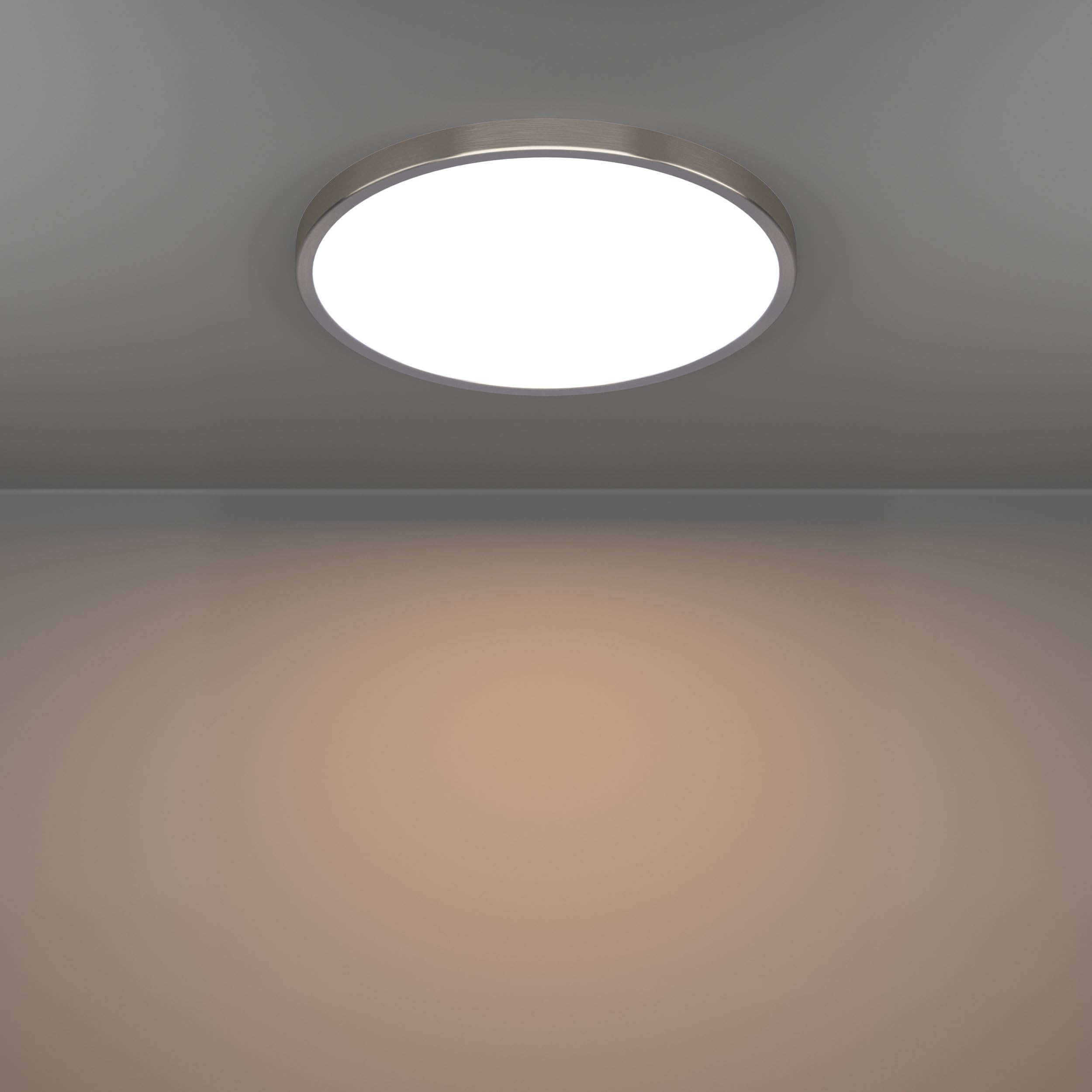 Eglo connect.z Smart-Home Plafoniera LED per bagno Fueva 6-Z, Ø 38,9 cm, ZigBee, app e controllo vocale Alexa, colore della luce (bianco caldo-bianco freddo), dimmerabile, argento, IP44
