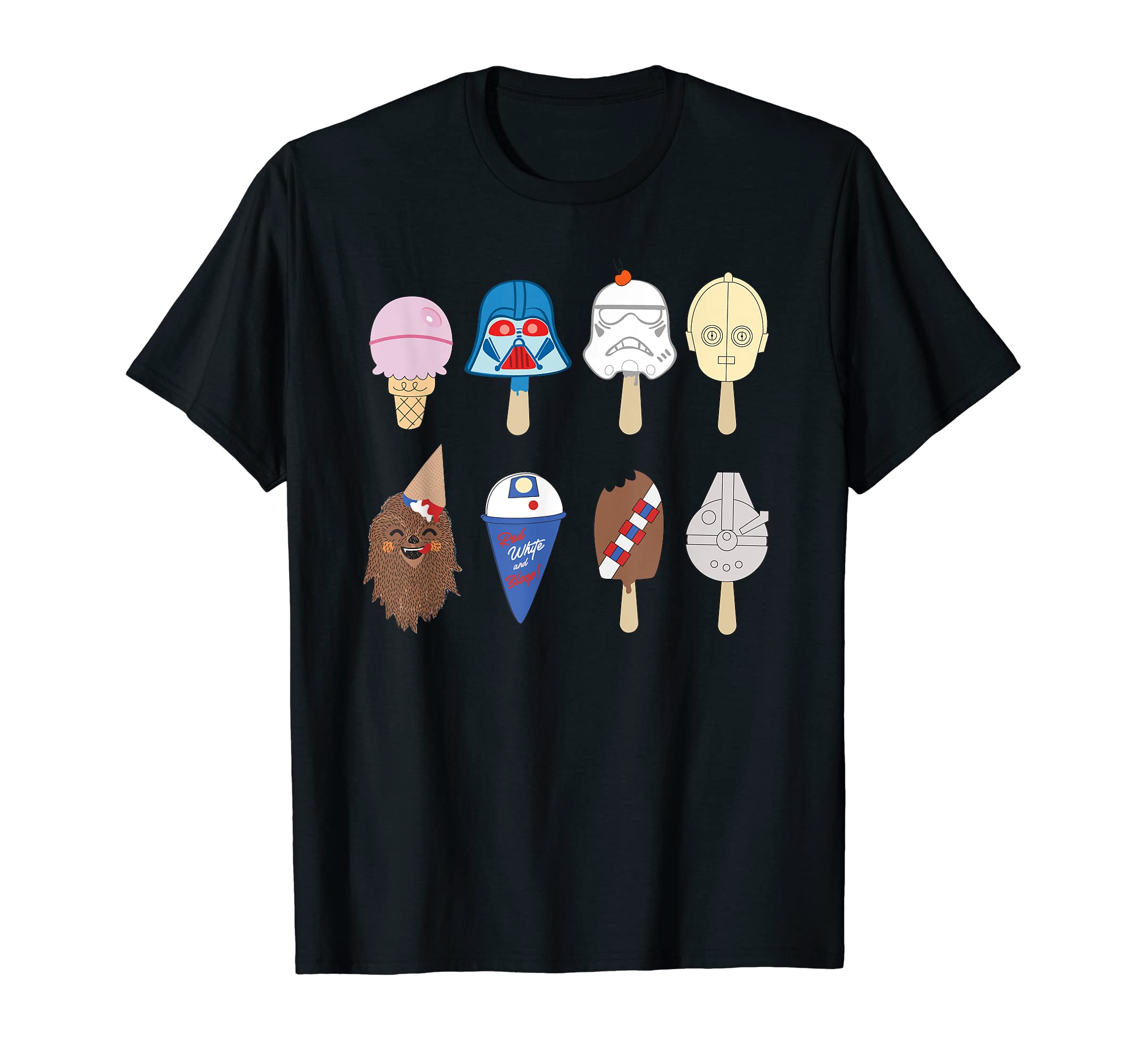 Star Wars Characters as Nostalgic Ice Cream T-Shirt
