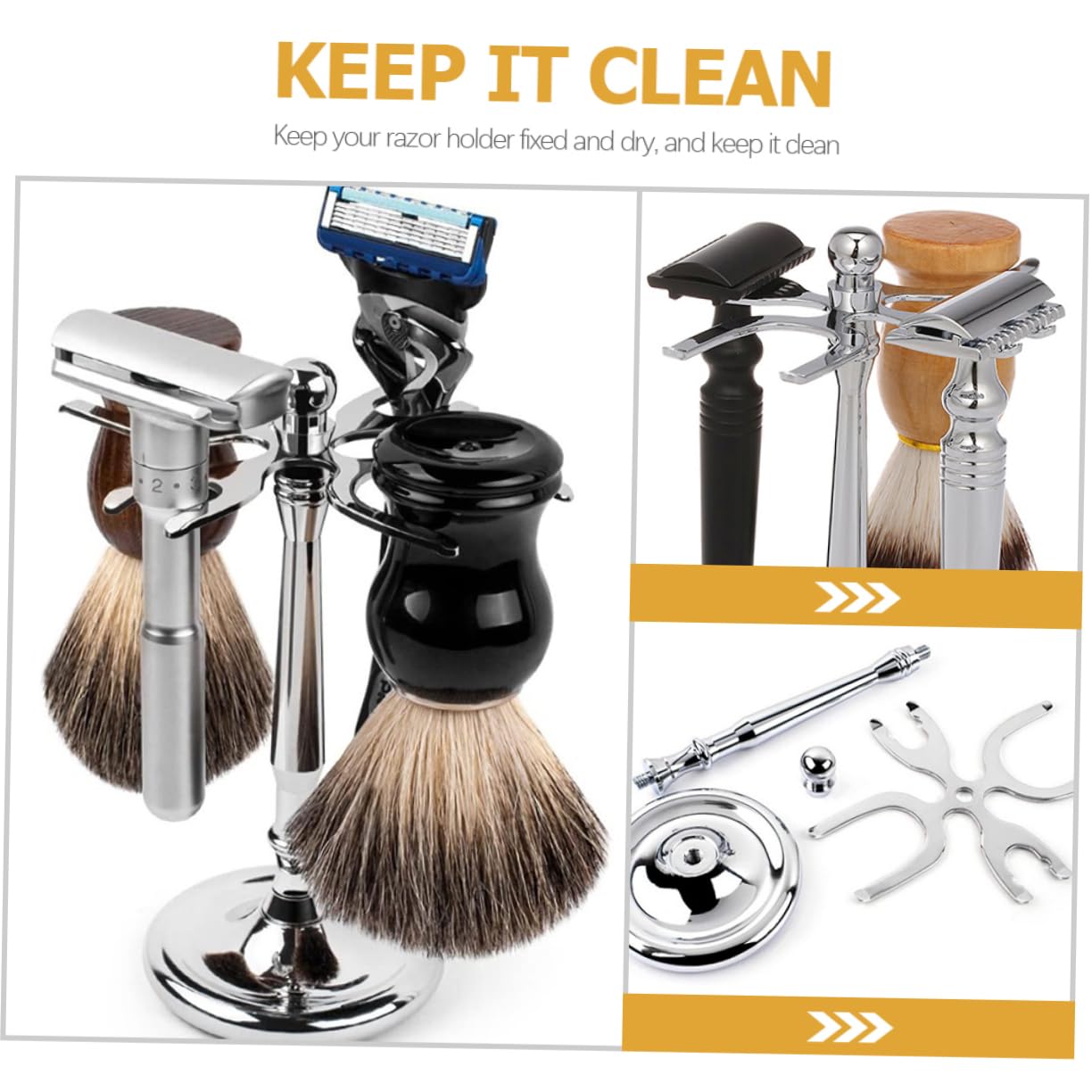 Ipetboom Men's Razor Shaving Brush Holder Barber Tool Storage Rack Face Shaver Stand