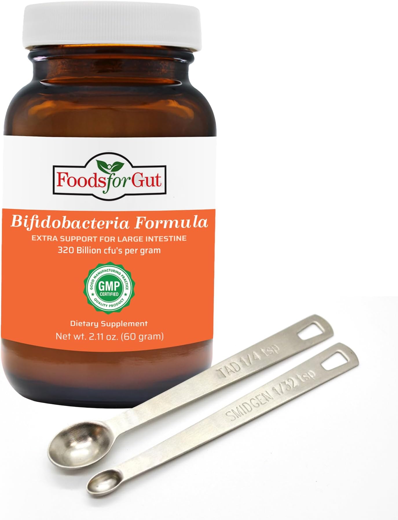 Foods For Gut Bifido Formula 320 Billion cfu's | Made in USA | Direct from Manufacturer | No Third-Party Storage | Digestive & Immune Support | May Help Leaky Gut Repair | 60 Grams (2.11 Oz)