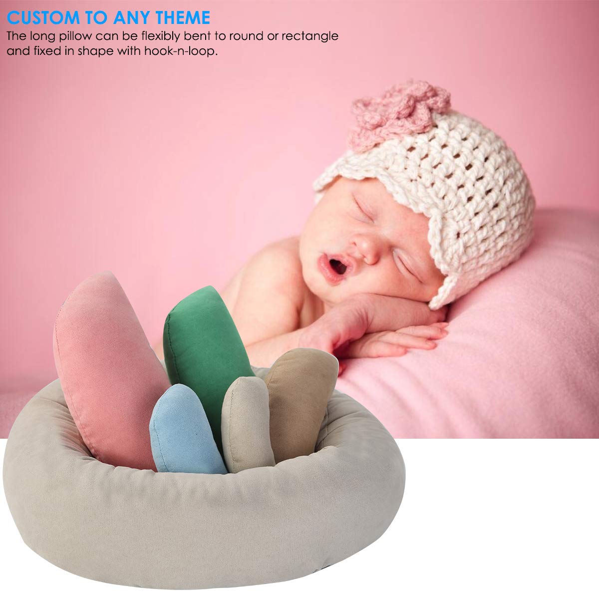 DERCLIVE Lot de 6 coussins de pose pour photographie de nouveau-né - Accessoires de photographie pour bébé de 0 à 3 mois