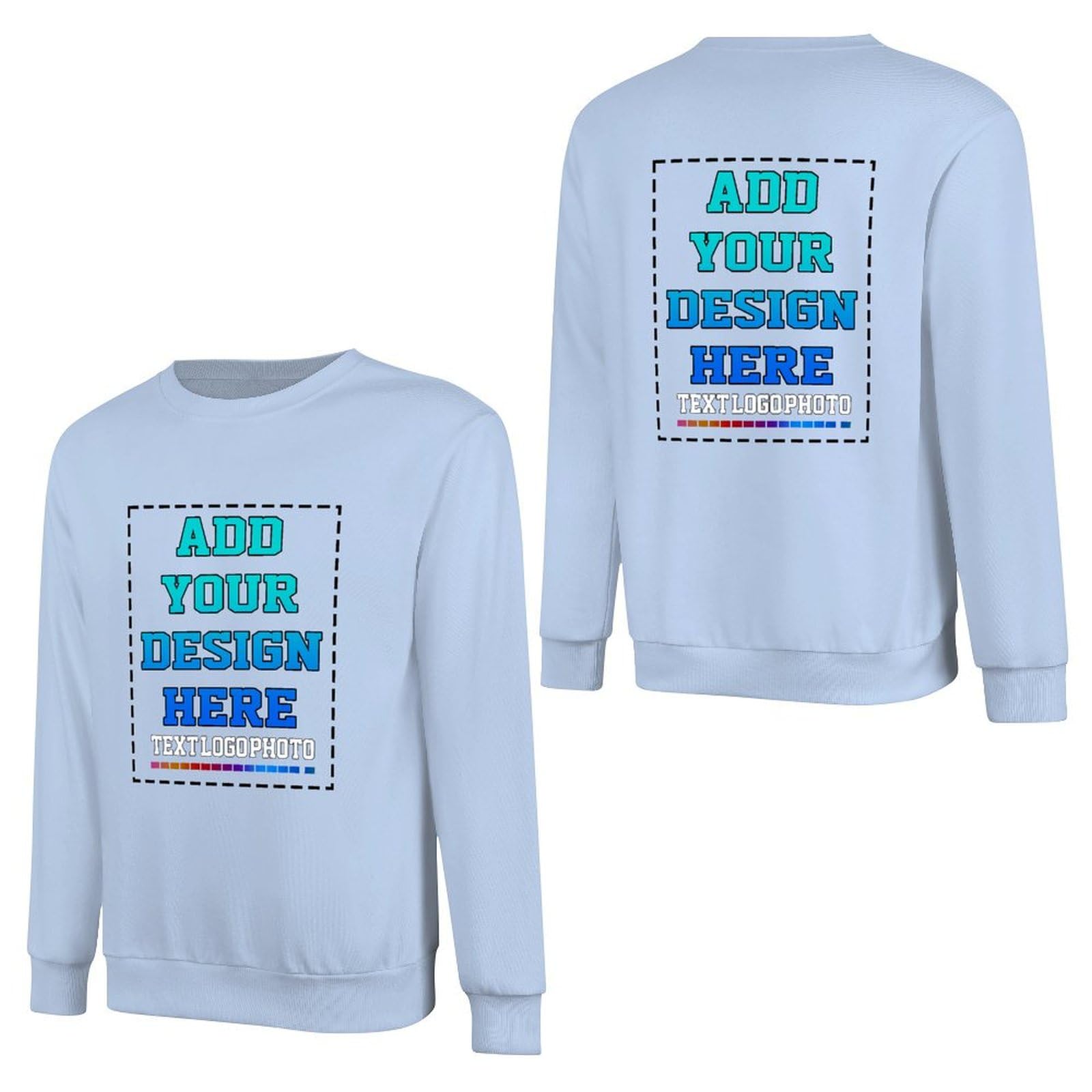 Personalized Sweatshirt Add Your Photo Image Your Own Custom Text Sweatshirt Front/Back Print