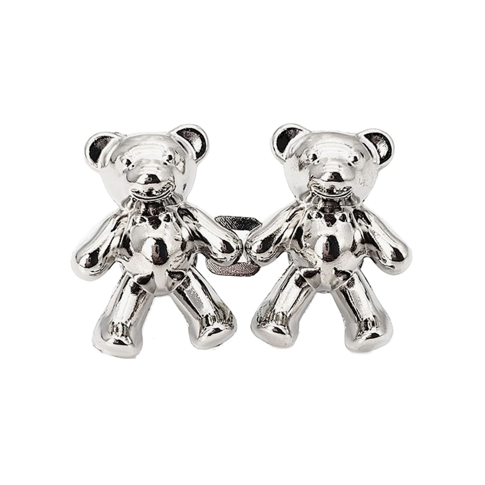HUANGING 2Pcs Adjustable Jean Button Pins, Bear Shaped Waist Tightener Jean Buttons for Jeans Pants, No Sewing Required Pant Waist Tightener
