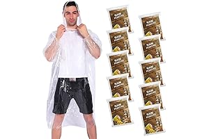 10 Pack Disposable Rain Ponchos for Adults