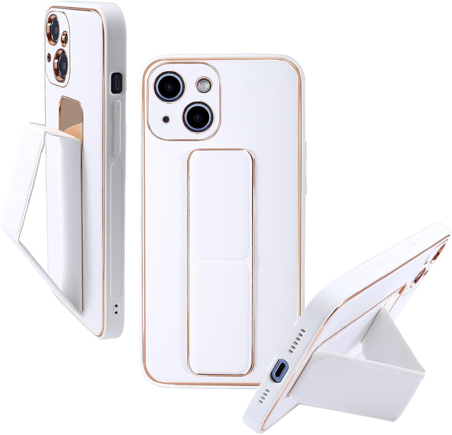 ZubitechCase for iPhone 14 Plus Premium Luxury Leather Case Magnetic Car Mount Holder Horizontal & Vertical Kickstand Cover with Camera Protection (iPhone 14 Plus, White)