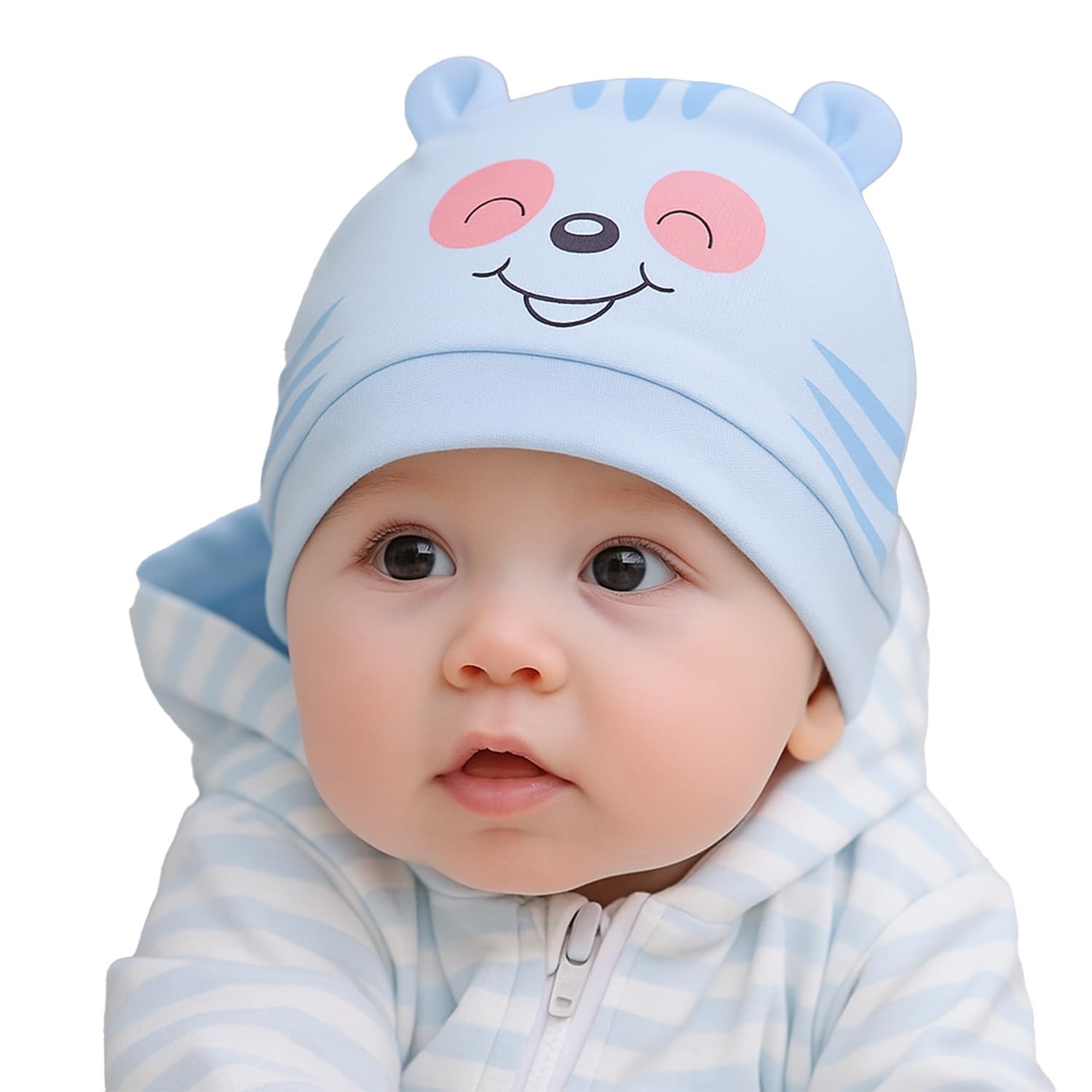 SYGA Newborn Baby Cap Soft & Cotton Eye Design Infant Unisex Small Cap 0-6 Month Blue-picture-16