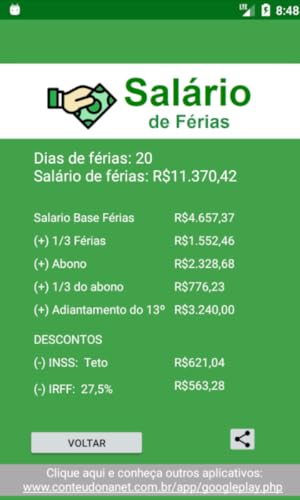 Cálculo de Férias - Salário