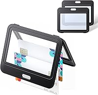 Vista 22 de Uniclife Paquete de 3 portatarjetas de identificación con ventanas de doble cara, funda vertical de plástico duro, bolsa protectora de tarjetas