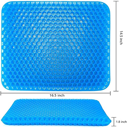 Abroca Gel Seat Cushions For Long Sitting, Double Thick Cooling Seat Pads For Back Sciatica Tailbone Pain Pressure Relief With Non-Slip Cover, Chair Pads For Car Seat Driver, Office Desk,Wheelchair #TOP3