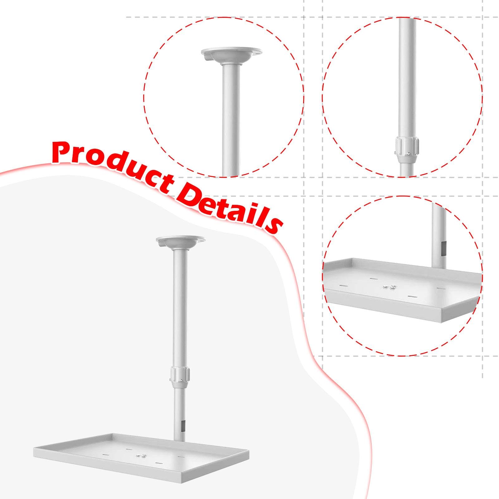 Supporto da soffitto con Vassoio per proiettore, Supporto telescopico per proiettore, Robusto per proiettore per casa, Camera da Letto, Sala