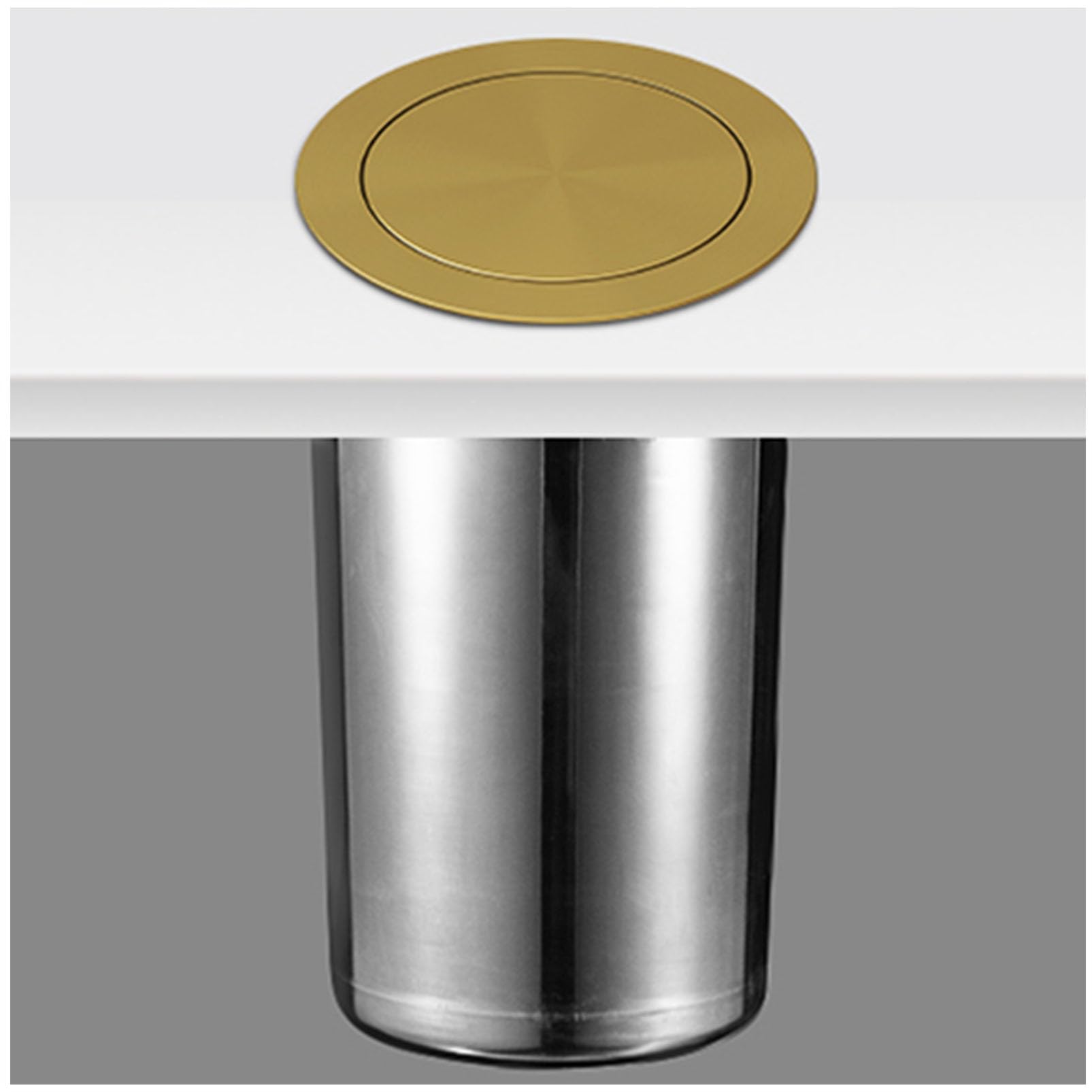 304 Stainless Steel Trash Chute Lid Recycling Bin Cover, Waste Garbage Can Grommet Swing