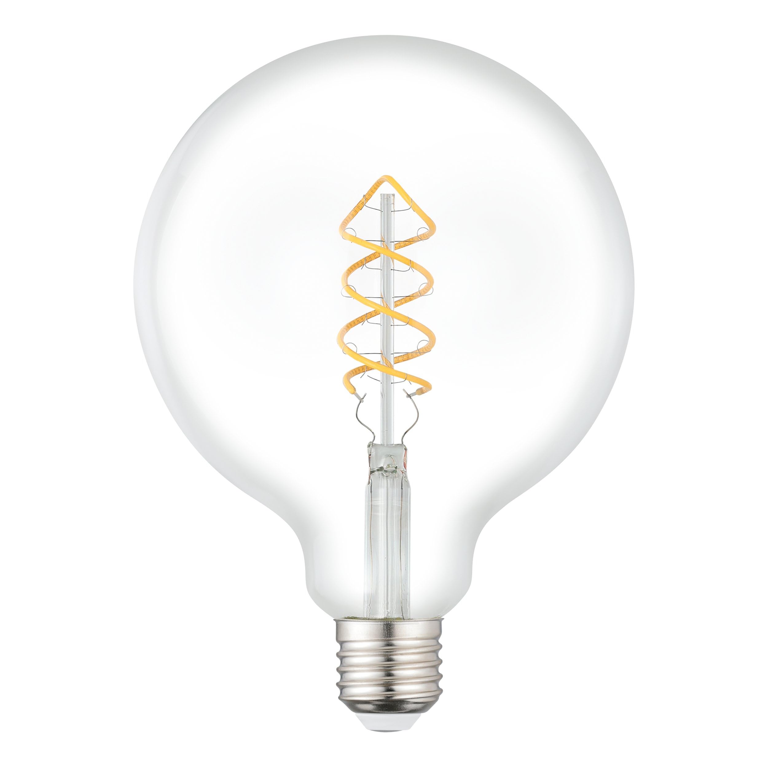 Eglo E27 LED Globe Light Bulb, high Lumen Spiral Lightbulb, Vintage Decorative lamp in Retro Design, 7.3 watt, Warm White, 806 lumens, 2700 K, Edison Bulb G125, Ø 12.5 cm