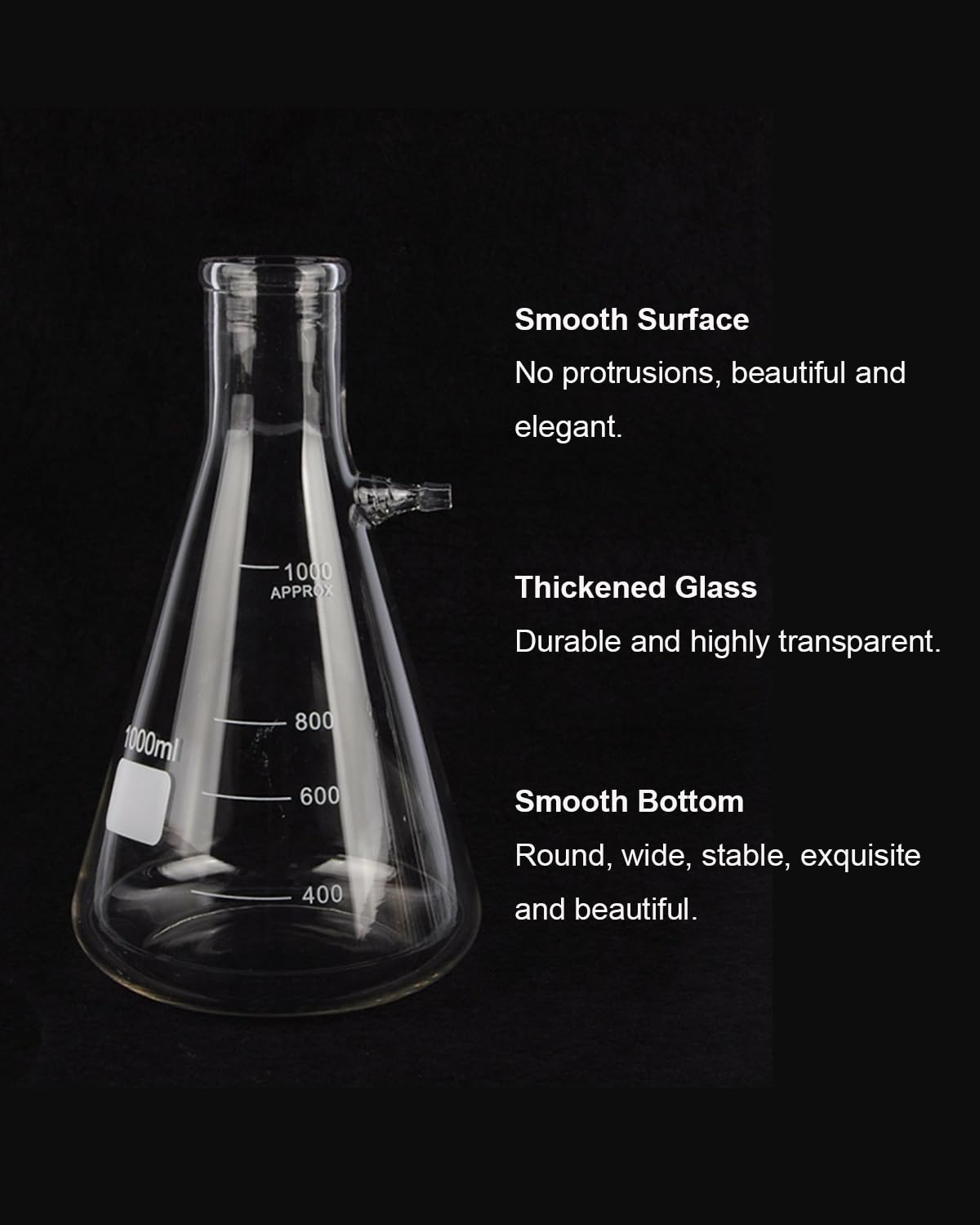 Vacuum Filtration Apparatus, 250/500/1000ML, Filtering Flask with Funnel and Pump, Glass Suction Filtering Kit, Physical Experiment 250ml