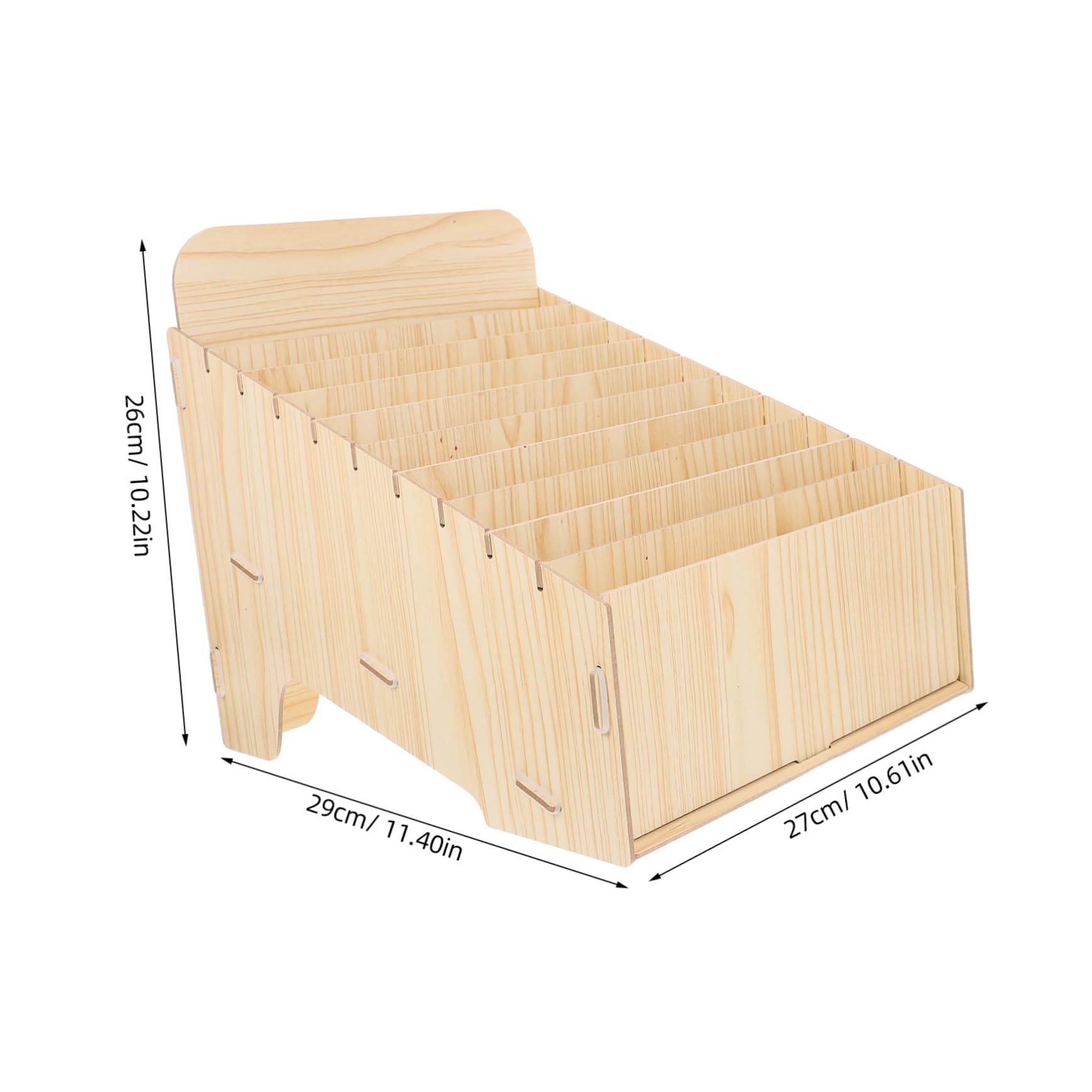 Scatola Organizzatrice Fatture in Legno Beige Multi Scomparto