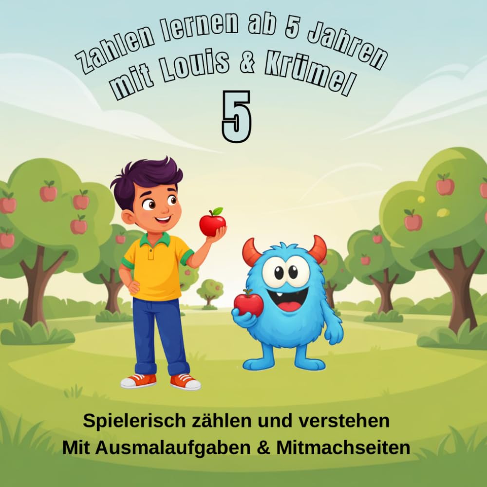 Zahlen lernen ab 5 Jahren mit Louis und Krümel: Spielerisch zählen und verstehen Mit Ausmalaufgaben & Mitmachseiten (Zahlen lernen mit Louis und Krümel)