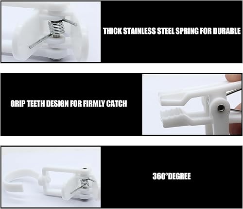 Miniatura 4 de Uenhoy 10 alfileres de plástico superfuertes, clips de gancho para lavandería, ganchos para botas para armario, ganchos giratorios para colgar botas